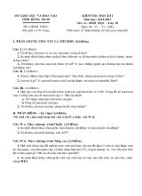 Kiểm tra học kì I năm học 2014-2015 môn thi sinh học - lớp 10